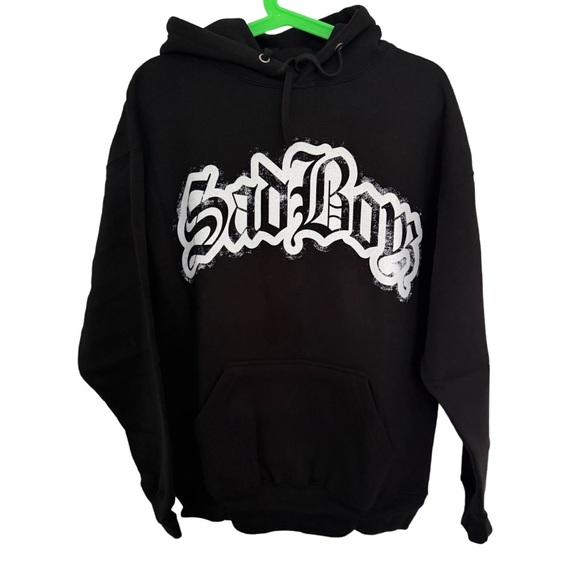 Sad Boyz Men’s Black Graphic Hoodie - Picture 1 of 9